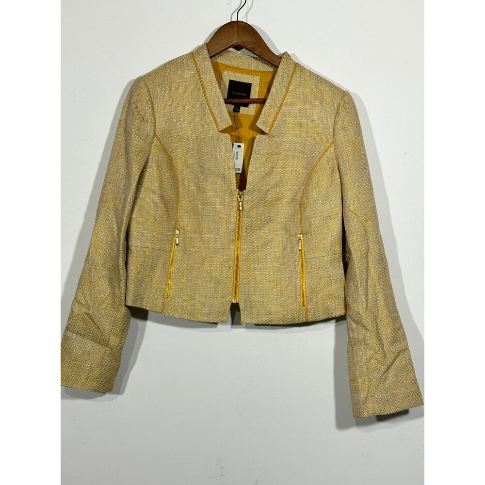 The limited zip up tweed crop blazer nwt